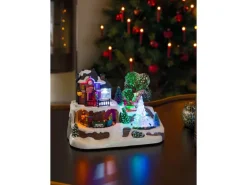 Konstsmide LED Szenerie Bahnhof mit Kristallweihnachtsbaum 9 Lichter Bunt