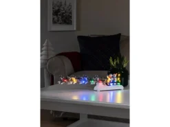Konstsmide LED Szenerie Schneemann mit Hundeschlitten 10 Dioden Bunt