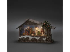 Konstsmide LED Wasserlaterne, "Krippe" 5h Timer 3 Dioden Innen Batteriebetrieben