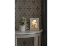 Konstsmide LED Wasserlaterne Weihnachtsmann mit Tieren Antik Weiß