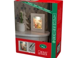 Konstsmide LED Wasserlaterne Weihnachtsmann mit Tieren Antik Weiß