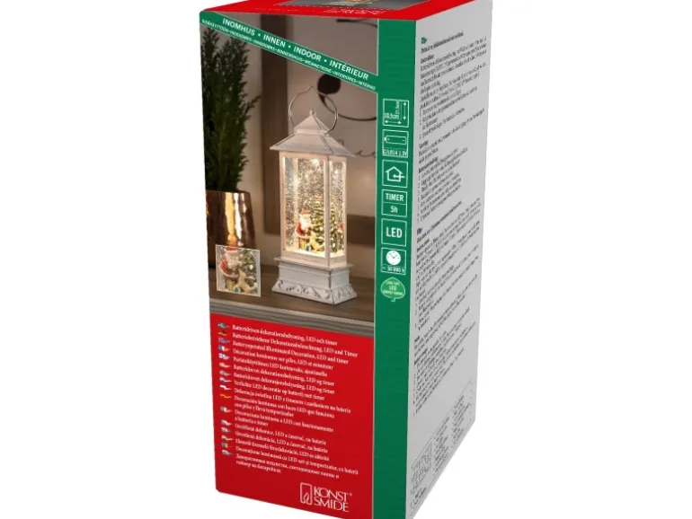 Konstsmide LED Wasserlaterne Weihnachtsmann mit Hund 1 LED Warmweiß