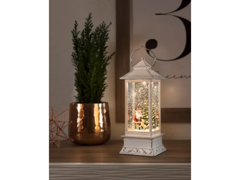 Konstsmide LED Wasserlaterne Weihnachtsmann mit Hund 1 LED Warmweiß