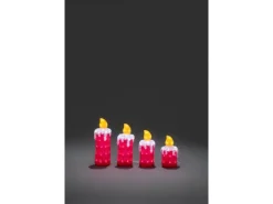 Konstsmide LED-Adventskerzen Acryl 4er-Set 144 kaltweiße LEDs innen und außen