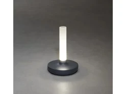 Konstsmide LED-Akku-Vase Biarritz Dunkelgrau ø 13,5 cm x 20,5 cm