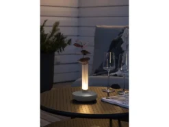 Konstsmide LED-Akku-Vase Biarritz Weiß ø 13,5 cm x 20,5 cm