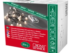 Konstsmide LED-Batterie-Globelichterkette 6h Timer 20 Dioden Warmweiß
