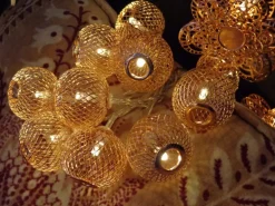 Konstsmide LED-Batterie-Lichterkette Kupferfarbene Metallkugeln 10 Dioden