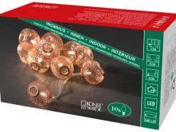 Konstsmide LED-Batterie-Lichterkette Kupferfarbene Metallkugeln 10 Dioden