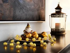 Konstsmide LED-Batterie-Lichterkette Metallbälle 20 Dioden Warmweiß