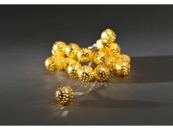 Konstsmide LED-Batterie-Lichterkette Metallbälle 20 Dioden Warmweiß