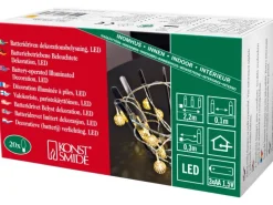 Konstsmide LED-Batterie-Lichterkette Metallbälle 20 Dioden Warmweiß