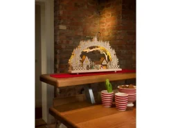 Konstsmide LED-Dorf Holz 10 warmweiße LEDs netz- oder batteriebetrieben