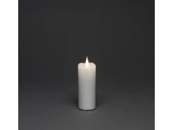 Konstsmide LED-Echtwachskerze Weiß mit Timer für Innen 12,7 x 5 cm