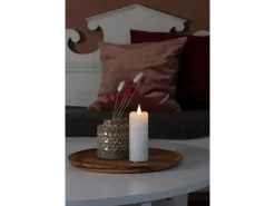 Konstsmide LED-Echtwachskerze Weiß mit Timer für Innen 12,7 x 5 cm