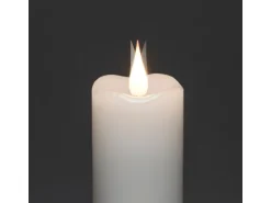 Konstsmide LED-Echtwachskerze Weiß mit Timer für Innen 12,7 x 5 cm