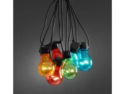 Konstsmide LED-Lichterkette Outdoor Biergarten 10 Leuchtmittel Bunt