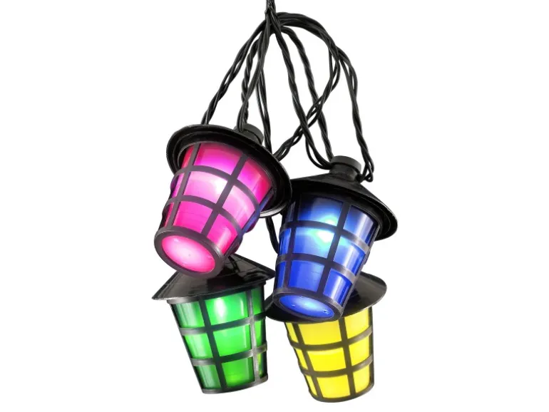 Konstsmide LED-Lichterkette Outdoor 20 Lampions Bunt
