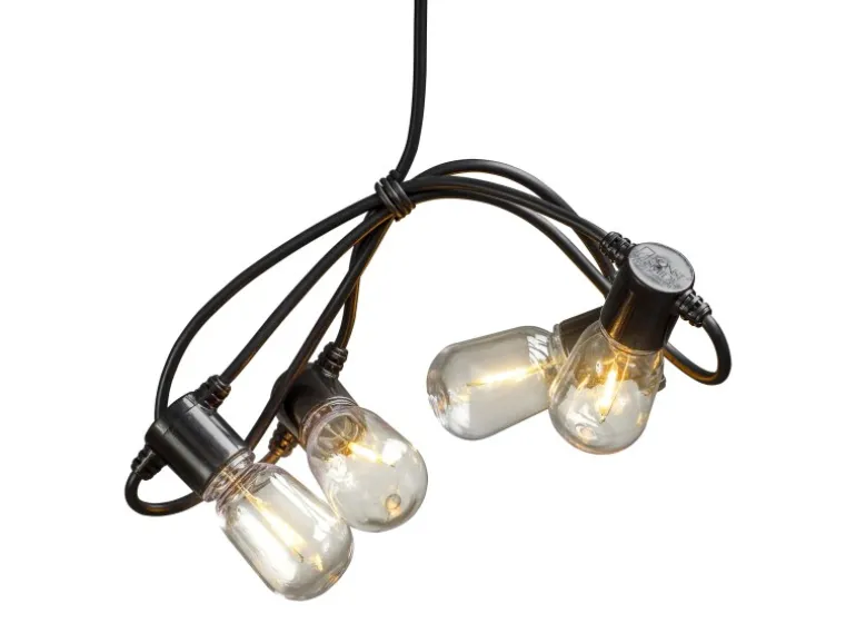 Konstsmide LED-Lichterkette Outdoor Biergarten 40 Birnen Bernsteinfarben