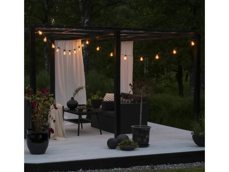 Konstsmide LED-Lichterkette Outdoor Biergarten 40 Birnen Bernsteinfarben