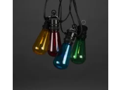 Konstsmide LED-Lichterkette Water Drop 10 Bunte Birnen 4,5 m Schwarz