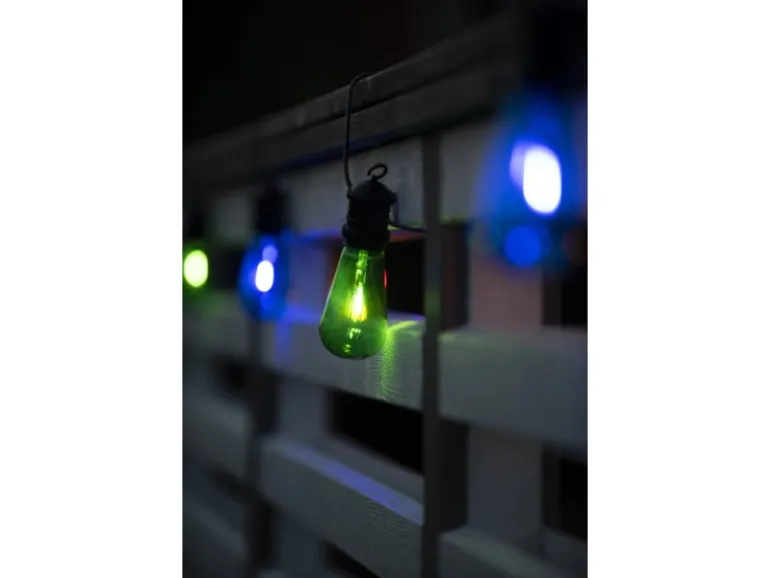 Konstsmide LED-Lichterkette Water Drop 10 Bunte Birnen 4,5 m Schwarz