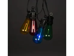 Konstsmide LED-Lichterkette Water Drop 10 Bunte Birnen 4,5 m Schwarz