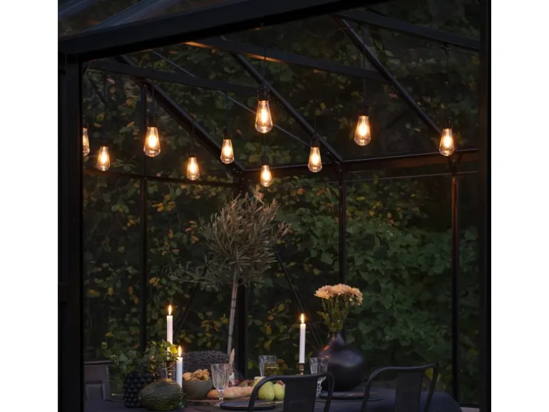 Konstsmide LED-Lichterkette Outdoor Retro 10 LEDs Bernsteinfarben