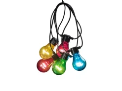 Konstsmide LED-Lichterkette für außen 5 bunte Leuchtmittel batteriebetrieben