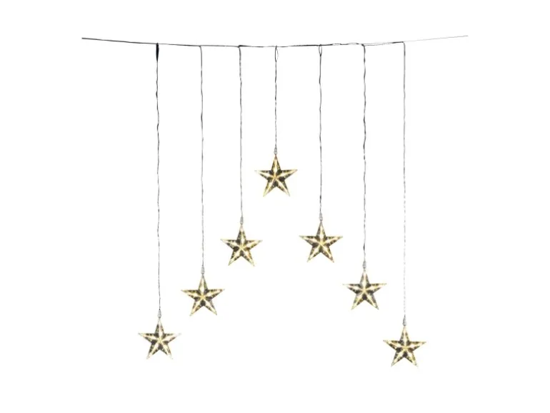 Konstsmide LED-Lichtervorhang 7 Sterne 35 LED Warmweiß