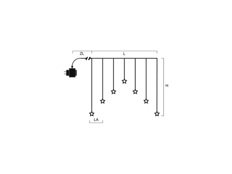 Konstsmide LED-Lichtervorhang 7 Sterne 35 LED Warmweiß