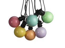 Konstsmide LED-Party-Lichterkette Globe mit Dimmer 24 V Pastell 14,5 m