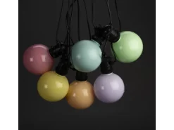 Konstsmide LED-Party-Lichterkette Globe mit Dimmer 24 V Pastell 14,5 m