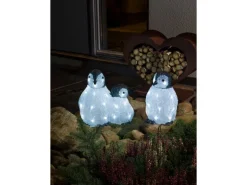 Konstsmide LED-Pinguinfamilie Acryl 48 kaltweiße LEDs 3er-Set