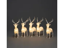 Konstsmide LED-Rentier 5er-Set Acryl 40 warmweiße LEDs außen