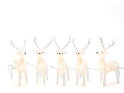 Konstsmide LED-Rentier 5er-Set Acryl 40 warmweiße LEDs außen