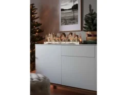 Konstsmide LED-Silhouette Dorf Holz Natur 18 warmweiße LEDs