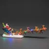 Konstsmide LED-Szene Weihnachtsmann im Schlitten mit Rentieren 10 LEDs Bunt