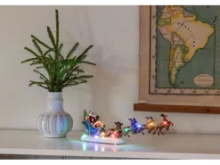 Konstsmide LED-Szene Weihnachtsmann im Schlitten mit Rentieren 10 LEDs Bunt