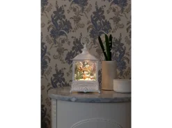 Konstsmide LED-Wasserlaterne Weiß Fliegender Weihnachtsmann über Dorf innen