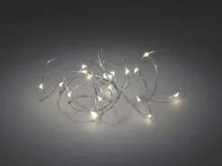 Konstsmide Micro LED Lichterkette 40 warmweiße LEDs silberfarbener Draht innen