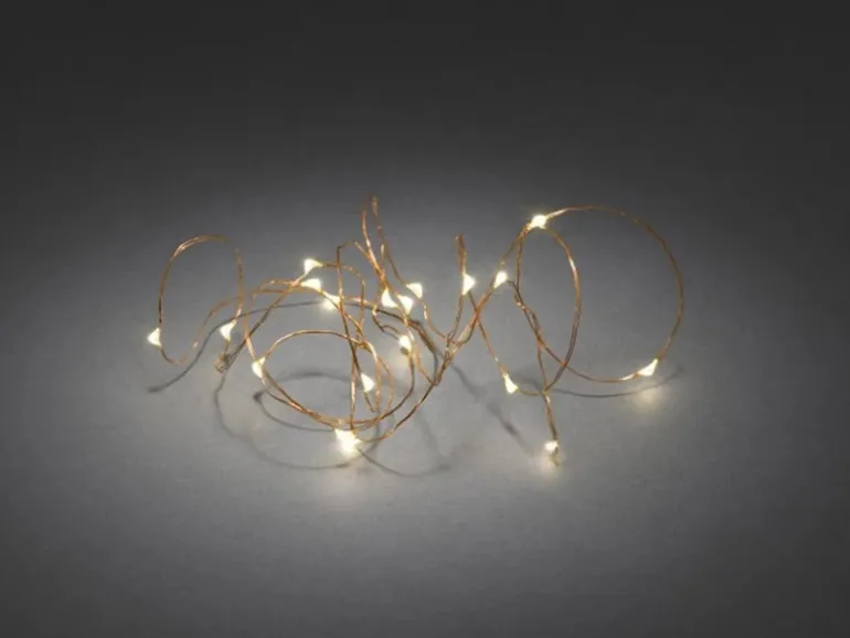 Konstsmide Micro LED Lichterkette 40 warmweiße LEDs kupferfarbener Draht innen