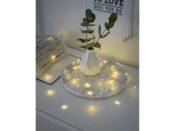 Konstsmide Micro LED Lichterkette 20 warmweiße LEDs silberfarbener Draht innen