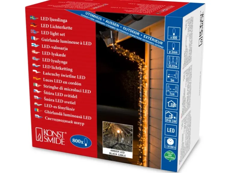 Konstsmide Micro LED Lichterkette 800 bernsteinfarbene Dioden