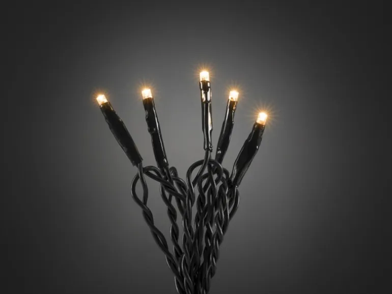 Konstsmide Micro LED Lichterkette 50 warmweiße LEDs grünes Kabel innen