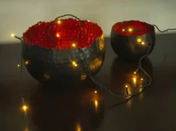 Konstsmide Micro LED Lichterkette 50 warmweiße LEDs grünes Kabel innen