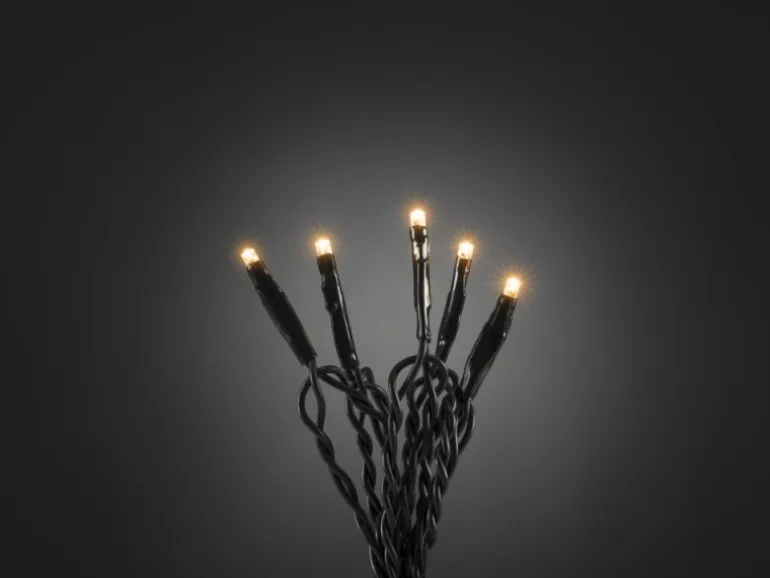 Konstsmide Micro LED Lichterkette 50 warmweiße LEDs grünes Kabel innen