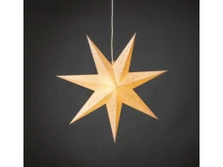 Konstsmide Papierstern Gesticktes Lochmuster 7 Zacken Beige