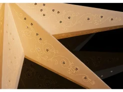 Konstsmide Papierstern Gesticktes Lochmuster 7 Zacken Beige