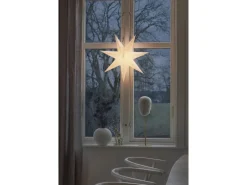 Konstsmide Papierstern Gesticktes Lochmuster 7 Zacken Beige